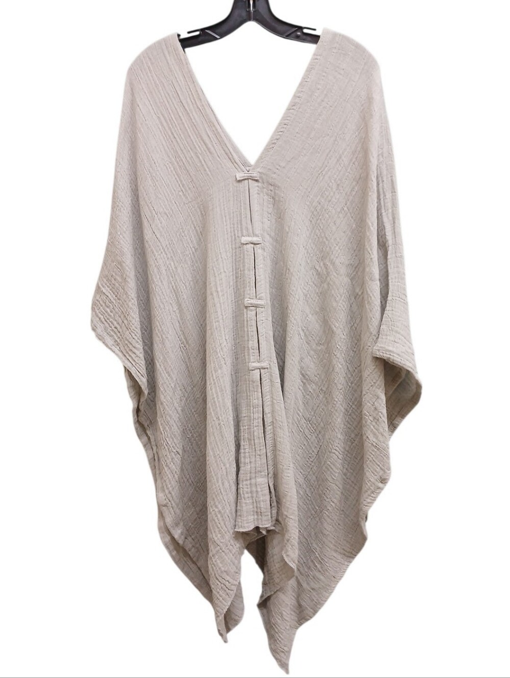 Handloom Neutral 100% Cotton Poncho for Women One Size Fits All OSFA